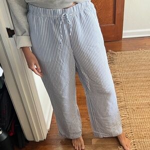 H&M Blue Striped Linen Pants